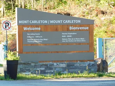 Mount Carleton Provincial Park Hours Sign