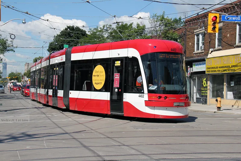 Transit Systems red streetcars toronto